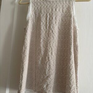 Anthropologie's 9-HIS STCL Tan & Cream tank with back zipper Size M